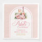 Minimalist Petals and Prosecco Custom Name Napkins (正面)