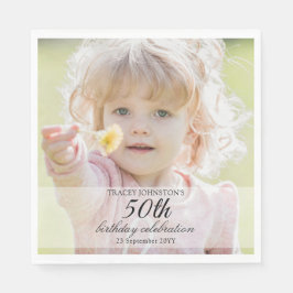 Minimalist Photo 50th Birthday スタンダードランチョンナプキン