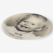 Minimalist Photo 60th Birthday ペーパープレート (アングル)