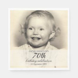 Minimalist Photo 70th Birthday スタンダードランチョンナプキン