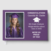 Minimalist Photo 8th Grade Graduation Yard Sign ゲストブック (正面)