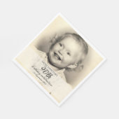 Minimalist Photo 90th Birthday スタンダードランチョンナプキン (角)