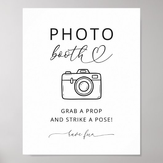 Minimalist Photo Booth Sign Baby Shower ポスター (正面)