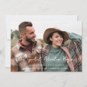 Minimalist Photo Card Modern Calligraphy Wedding セーブザデート (正面)