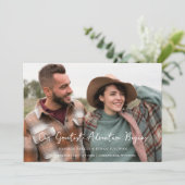 Minimalist Photo Card Modern Calligraphy Wedding セーブザデート (スタンド正面)