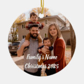 Minimalist Photo Christmas 2025 Personalized セラミックオーナメント (正面)