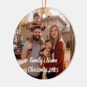Minimalist Photo Christmas 2025 Personalized セラミックオーナメント (左)