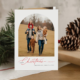 Minimalist Photo Christmas Folded Greeting Card カード