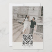 Minimalist Photo Classic QR Code Save The Date  招待状 (裏面)