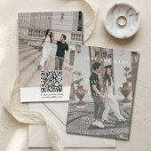 Minimalist Photo Classic QR Code Save The Date  招待状