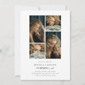 Minimalist Photo Collage 40th Birthday 招待状 (正面)