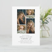 Minimalist Photo Collage 40th Birthday 招待状 (スタンド正面)