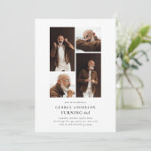 Minimalist Photo Collage 60th Birthday 招待状 (スタンド正面)