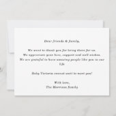 Minimalist Photo Collage Baby Announcement Card 招待状 (裏面)