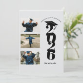 Minimalist Photo Collage Class of 2026 Grad Party  招待状 (スタンド正面)