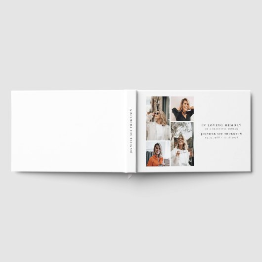 Minimalist Photo Collage In Loving Memory ゲストブック (全面)