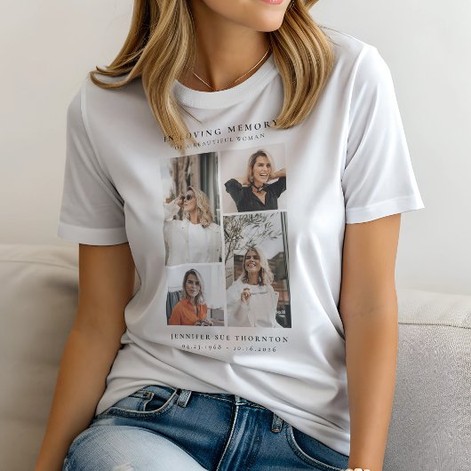 Minimalist Photo Collage In Loving Memory トライブレンドTシャツ
