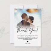Minimalist Photo Collage Wedding Thank You Card サンキューカード (正面)