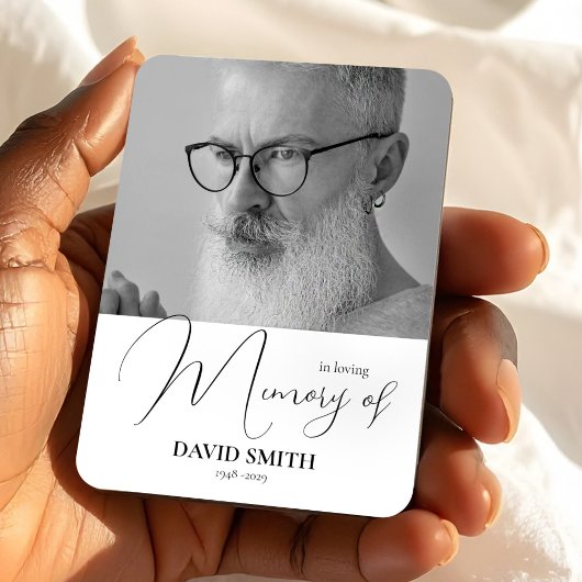 Minimalist Photo Elegant Funeral Memorial Favor マグネット
