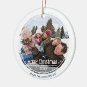 Minimalist Photo Family Merry Christmas Classic セラミックオーナメント (左)