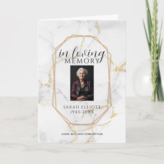 Minimalist Photo Funeral Order of Service Folded  プログラム (正面)