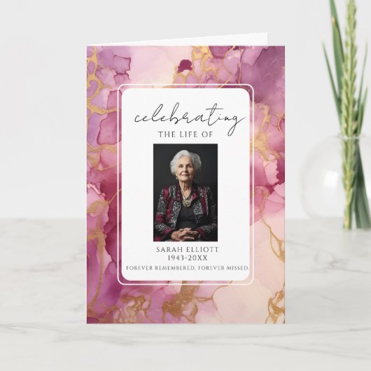 Minimalist Photo Funeral Order of Service Folded  プログラム (正面)