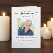 Minimalist Photo Funeral Order of Service Obituary プログラム