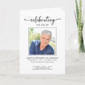 Minimalist Photo Funeral Order of Service Obituary プログラム (正面)