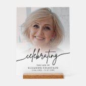 Minimalist Photo Funeral Sympathy Memorial アクリルサイン (正面)