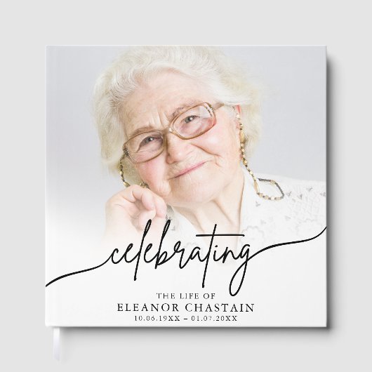 Minimalist Photo Funeral Sympathy Memorial ゲストブック (正面)