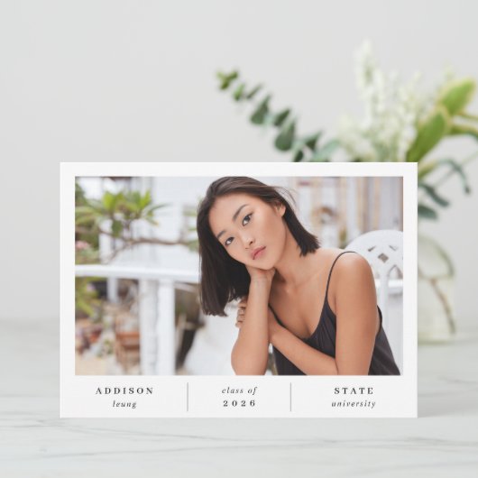 Minimalist Photo Graduation Announcement & Invite 招待状 (スタンド正面)