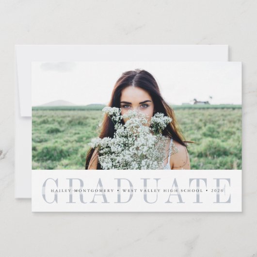 Minimalist Photo Graduation Announcement & Invite 招待状 (正面)