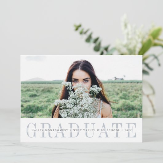 Minimalist Photo Graduation Announcement & Invite 招待状 (スタンド正面)