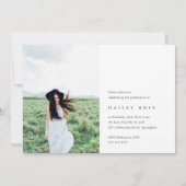 Minimalist Photo Graduation Announcement & Invite 招待状 (裏面)