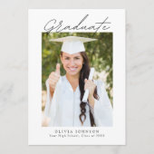 Minimalist Photo Graduation Party  招待状 (正面)