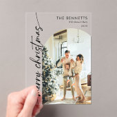 Minimalist Photo Merry Christmas Card アクリル招待状 (インサイチュ (ポータブル))