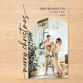 Minimalist Photo Merry Christmas Card アクリル招待状 (正面)