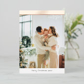 Minimalist Photo Merry Christmas Family 箔シーズンカード (立ち正面)