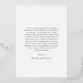 Minimalist Photo Modern Wedding Thank You Card 箔招待状 (裏面)