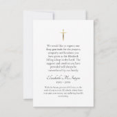 Minimalist Photo Orthodox Christian Memorial サンキューカード (裏面)