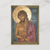 Minimalist Photo Orthodox Funeral Prayer Card      プレイスカード (裏面)