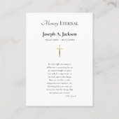 Minimalist Photo Orthodox Funeral Prayer Card プレイスカード (裏面)