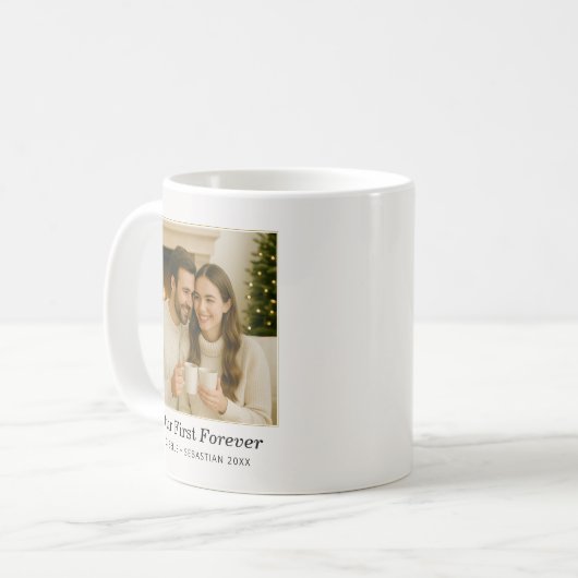 Minimalist Photo Personalized Text Keepsake コーヒーマグカップ (正面左)