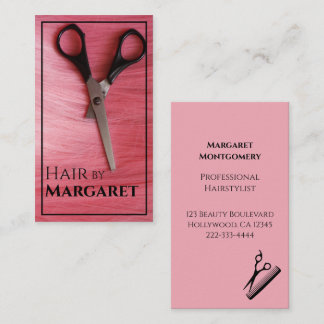 Minimalist Photo Pink Black Luxury Hair Salon  名刺