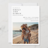 Minimalist Photo Qr Code Beach Wedding 招待状 (正面)