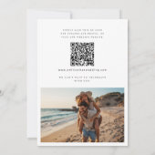 Minimalist Photo Qr Code Beach Wedding 招待状 (裏面)