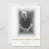 Minimalist Photo Remembrance Service Dear Ones ノートカード (正面)