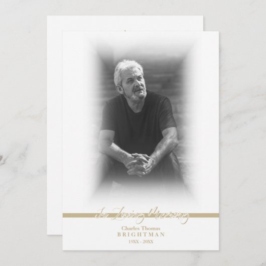 Minimalist Photo Remembrance Service Dear Ones ノートカード (正面/裏面)