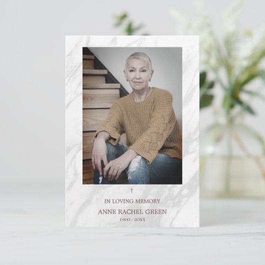 Minimalist Photo Remembrance Service Loved Ones 招待状 (スタンド正面)