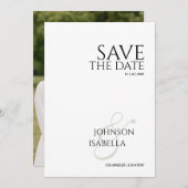 Minimalist Photo Save the Date Card 招待状 (正面/裏面)